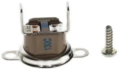 Temperatursensor von Bosch, montierbar mit zwei Anschlüssen an einer Halterung. Neben dem Sensor befindet sich eine Schraube zur Befestigung.